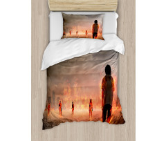 People in Flame Duvet Cover Set