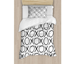 Doodles Monochrome Style Duvet Cover Set