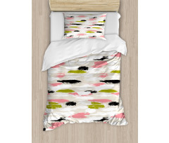 Thick Brushstrokes Stripes Duvet Cover Set