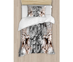 Scary Creature Sketch Duvet Cover Set