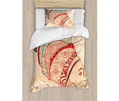 Female Turban Duvet Cover Set