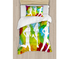 Runners in Watercolors Duvet Cover Set