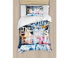 Health Aerobics Words Duvet Cover Set