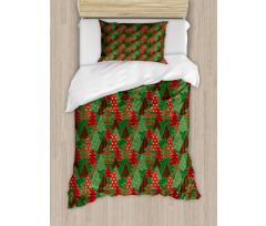 Tree Pines Swirl Dot Duvet Cover Set