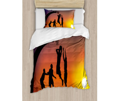 Boys Play Basketball Duvet Cover Set