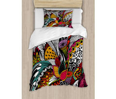 Colorful Ornate Leaves Duvet Cover Set