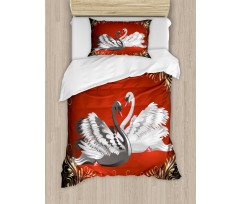 Romantic Swan Couple Duvet Cover Set