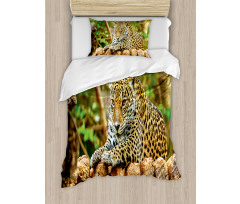 Jaguar on Wood Wild Feline Duvet Cover Set