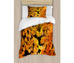 Vivid Autumn Maple Leaves Duvet Cover Set