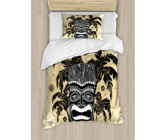 Mask Palm Ornate Duvet Cover Set