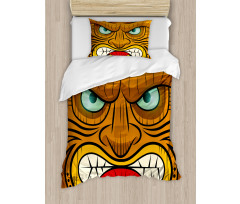Angry Face Totem Duvet Cover Set