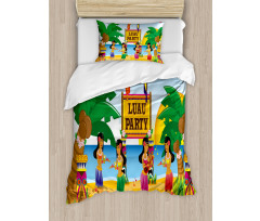 Luau Party Dance Duvet Cover Set