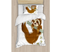 Cheerful Animal on Tree Duvet Cover Set