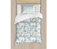 Ornate Spring Yard Theme Duvet Cover Set