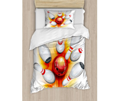 Red Ball Spread Pins Duvet Cover Set