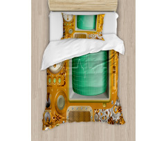 Grunge Steampunk Machine Duvet Cover Set