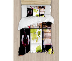 Themed Bottle Wineglass Duvet Cover Set