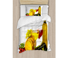 Red White Wine Mini Themed Duvet Cover Set