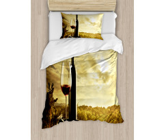 Red Wine Themed Vineyard Duvet Cover Set