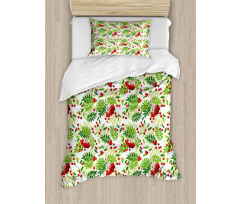 Green Leaves Wild Fruits Duvet Cover Set