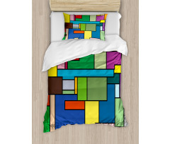 Vivid Mondrian Squares Duvet Cover Set