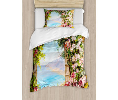 Antique Arch Rose Petals Duvet Cover Set