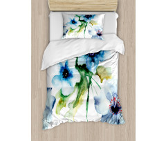 Summer Flowers Growth Duvet Cover Set