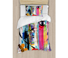 Paint Strokes Splashes Duvet Cover Set