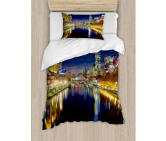 Night in Melbourne River Duvet Cover Set