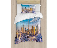 Panoramic Dubai Traffic Duvet Cover Set