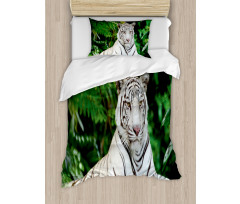 Albino Bengal Cat on Rock Duvet Cover Set