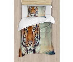 Large Calm Wild Cat Blur Duvet Cover Set