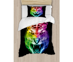 Abstract Feline Colorful Duvet Cover Set