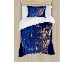 America Continent Space Duvet Cover Set