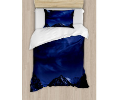 Snowy Mountains Scenic Duvet Cover Set