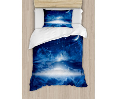 Galaxy Falling Stars View Duvet Cover Set