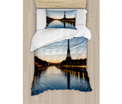 Eiffel Tower at Twilight Duvet Cover Set
