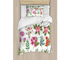 Exotic Flowers and Ferns Duvet Cover Set