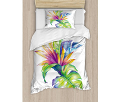 Abstract Colored Leaves Duvet Cover Set
