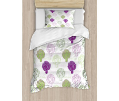 Sketch Style Food Duvet Cover Set