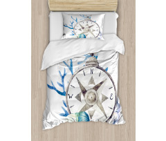 Watercolor Nautical Duvet Cover Set