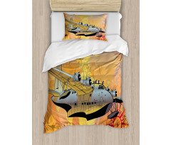 Retro Seaplane Duvet Cover Set