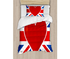 Flag Big Red Heart Duvet Cover Set