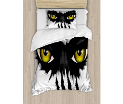 Evil Eyes Black Cat Danger Duvet Cover Set