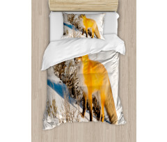 Red Fox in Snowy Nature Duvet Cover Set