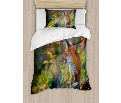 Young Wild Fox in Woodland Duvet Cover Set