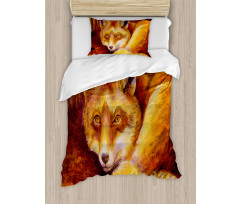 Vibrant Art Fox Resting Duvet Cover Set