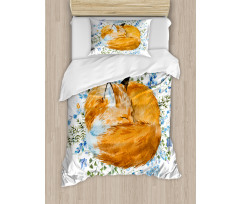 Sleeping Fox Watercolors Duvet Cover Set