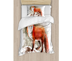 Watercolor Bushy Tail Tod Duvet Cover Set