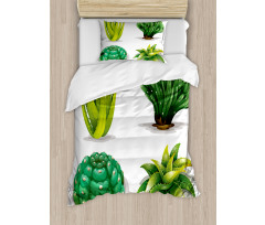 Aloe Vera Plants Cacti Duvet Cover Set